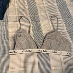 Calvin Klein Heather Gray Logo Bralette
